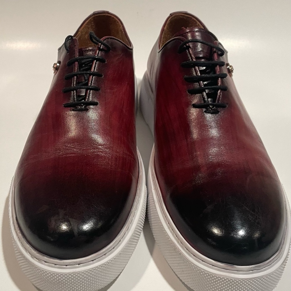 Versace Red Mirage Leather Tennis Shoes. Size 11/44
